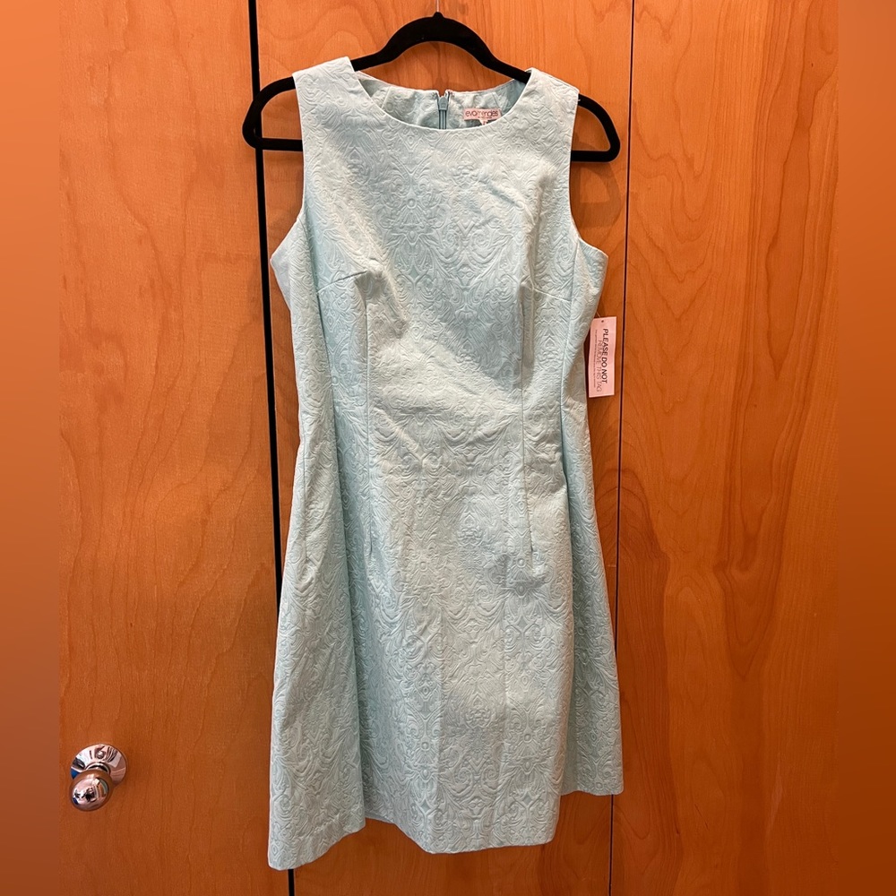 NWT Eva Mendes NY & Co "Maria" Jacquard Damask Dress in Mint size 12